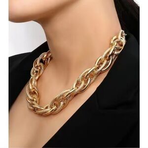 Chunky Gold and Silver Chain Necklace